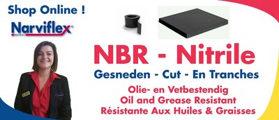 NBR Zwart, dikte 2 mm, breedte 1000 mm